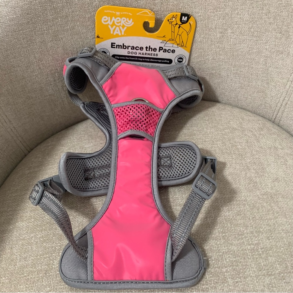 Pink and Gray Dog Harness